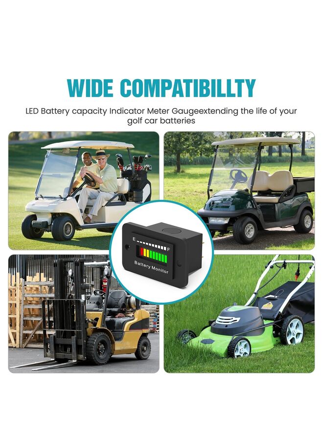 LAMAY 12V 24V 36V 48V 60V 72V Battery Monitor Meter, Water-proof LED Battery Capacity Voltage Indicator Acid&Lithium Battery Gauge Meter Most Cars - Image 5